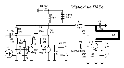 Генератор 433 мгц схема